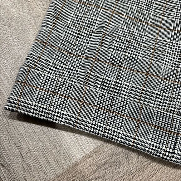 Zara Black Tan Houndstooth Plaid Trousers Cropped Ankle Pants Size 6 - Picture 5 of 10